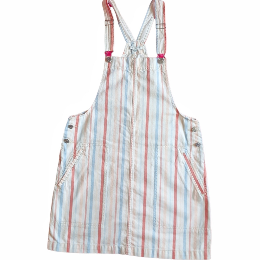 American Eagle Denim Striped Overall Dress